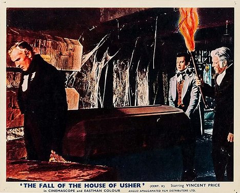 Vincent Price, Mark Damon, Harry Ellerbe - House of Usher - Lobbykaarten