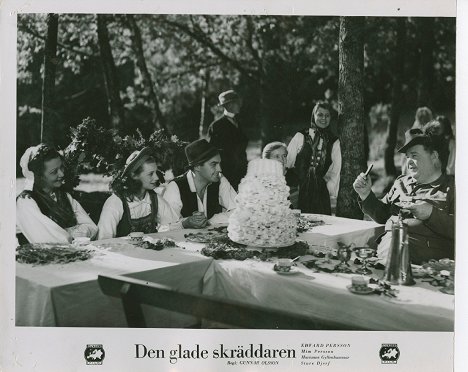 Mim Ekelund, Marianne Gyllenhammar, Sture Djerf, Edvard Persson - Den glade skräddaren - Lobby karty