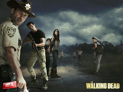 Andrew Lincoln, Jon Bernthal, Chandler Riggs, Sarah Wayne Callies, Steven Yeun - The Walking Dead - Season 2 - Vitrinfotók