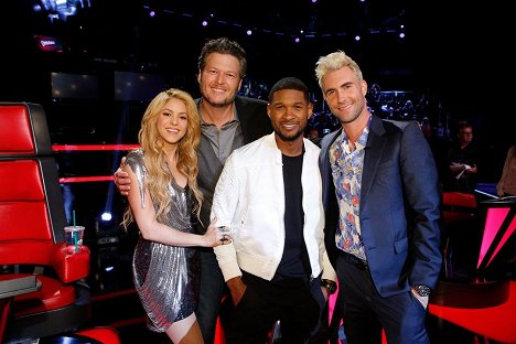 Shakira, Blake Shelton, Usher, Adam Levine - The Voice - Z natáčení