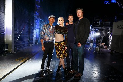 Pharrell Williams, Gwen Stefani, Adam Levine, Blake Shelton - The Voice - Del rodaje