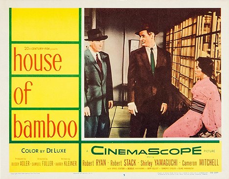 Robert Stack, Robert Ryan, Yoshiko Yamaguchi - La Maison de bambou - Cartes de lobby