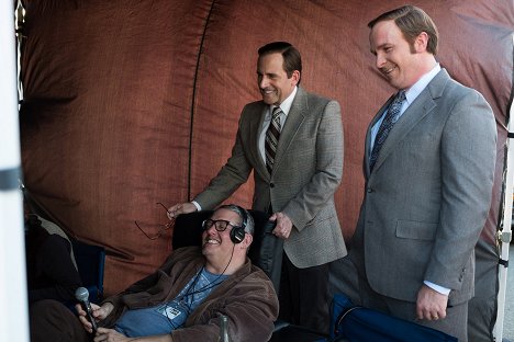 Adam McKay, Steve Carell, Christian Bale - Vice - Van de set