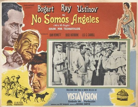 Aldo Ray, Humphrey Bogart, Peter Ustinov, Gloria Talbott, John Smith - We're No Angels - Lobby karty