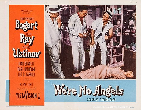 Peter Ustinov, Humphrey Bogart, Aldo Ray, Gloria Talbott - We're No Angels - Lobby Cards