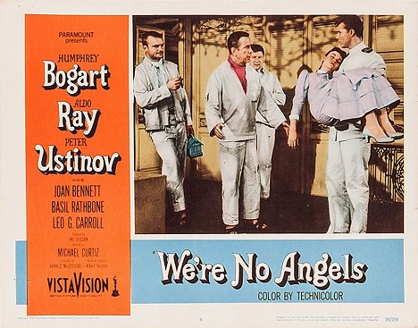 Aldo Ray, Humphrey Bogart, Peter Ustinov, Gloria Talbott, John Smith - We're No Angels - Lobby Cards