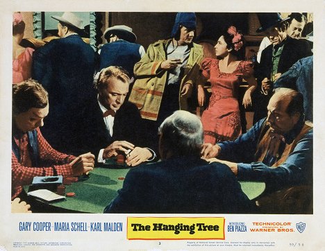 Gary Cooper, Karl Malden - The Hanging Tree - Lobby karty