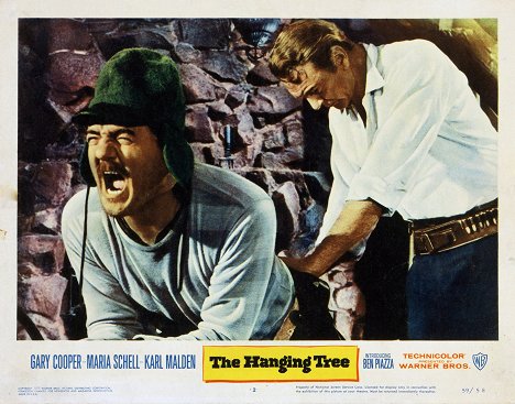 Karl Malden, Gary Cooper - The Hanging Tree - Lobby karty