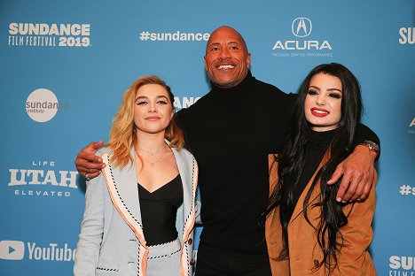 Premiere Screening of "Fighting with My Family" at the Sundance Film Festival in Park City, Utah on January 28, 2019 - Florence Pugh, Dwayne Johnson, Saraya-Jade Bevis - Fighting with My Family - Events