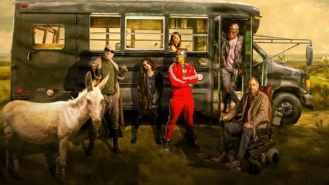 Matthew Zuk, Diane Guerrero, April Bowlby, Joivan Wade, Riley Shanahan, Timothy Dalton - Doom Patrol - Werbefoto