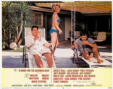 Walter Matthau, Inger Stevens, Robert Morse - A Guide for the Married Man - Lobby karty