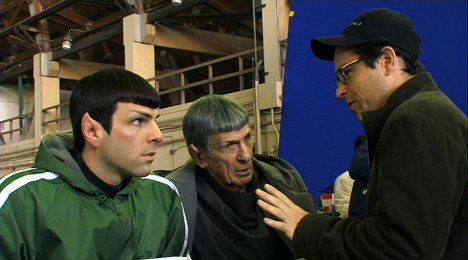 Zachary Quinto, Leonard Nimoy, J.J. Abrams - Star Trek - Tournage