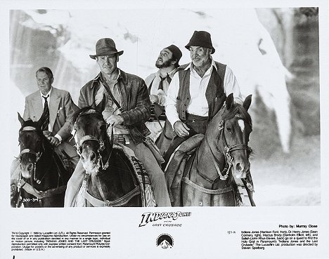Denholm Elliott, Harrison Ford, John Rhys-Davies, Sean Connery - Indiana Jones und der letzte Kreuzzug - Lobbykarten
