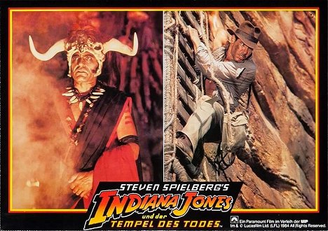 Amrish Puri, Harrison Ford - Indiana Jones und der Tempel des Todes - Lobbykarten