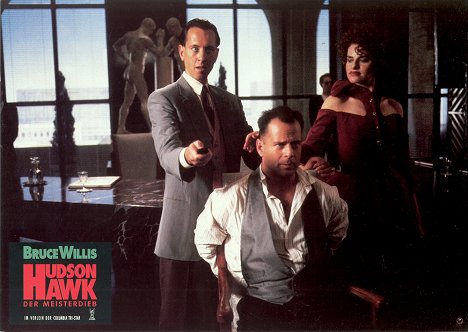 Richard E. Grant, Bruce Willis, Sandra Bernhard - Hudson Hawk - Lobbykarten