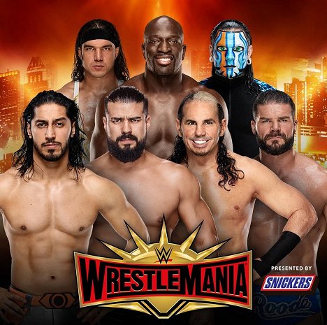 Adeel Alam, Chad Allegra, Manuel Alfonso Andrade Oropeza, Thaddeus Bullard, Matt Hardy, Jeff Hardy, Robert Roode Jr. - WrestleMania 35 - Promoción