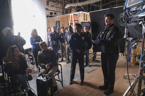 Afton Williamson, Nathan Fillion - The Rookie - Free Fall - Making of