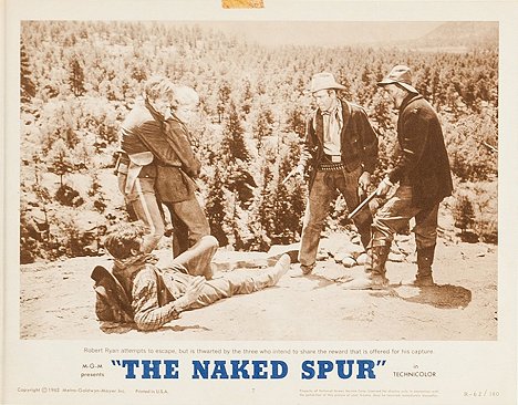 Robert Ryan, Ralph Meeker, Janet Leigh, James Stewart, Millard Mitchell - The Naked Spur - Lobby Cards