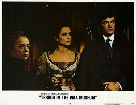Elsa Lanchester, Nicole Shelby, Mark Edwards - Terror in the Wax Museum - Cartes de lobby