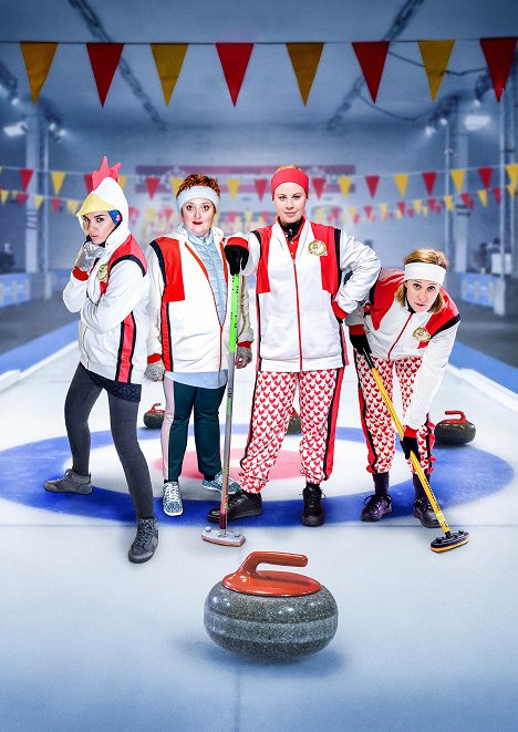 Maddalena Hirschal, Veronika Polly, Katharina Straßer, Marlene Morreis - Curling für Eisenstadt - Werbefoto