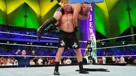 Paul Heyman, Brock Lesnar, Cain Velasquez - WWE Crown Jewel - Photos