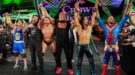 Chas Betts, Joe Anoa'i, Miroslav Barnyashev, Hulk Hogan, Adeel Alam, Trevor Mann - WWE Crown Jewel - Filmfotók
