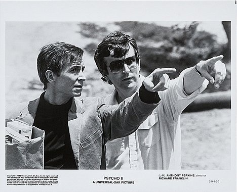 Anthony Perkins, Richard Franklin - Psycho II - Lobbykarten