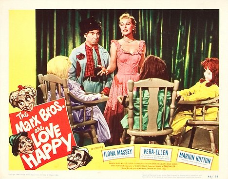 Harpo Marx, Ilona Massey - Love Happy - Lobby Cards