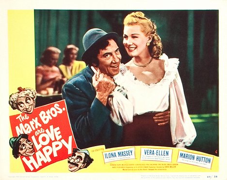 Chico Marx, Ilona Massey - Love Happy - Lobby Cards