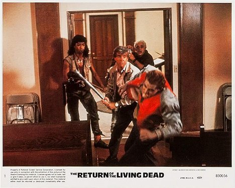 Miguel A. Núńez Jr., Clu Gulager, Don Calfa, Thom Mathews - The Return of the Living Dead - Lobbykaarten