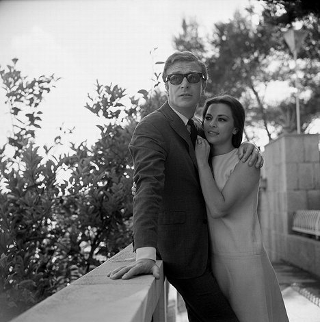 Michael Caine, Giovanna Ralli - Le Chat croque les diamants - Tournage