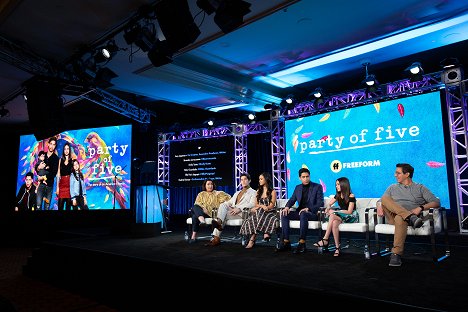 “Party of Five” Session – The cast and executive producers of Freeforms “Party of Five” addressed the press at the 2020 TCA Winter Press Tour, at The Langham Huntington, in Pasadena, California - Amy Lippman, Brandon Larracuente, Emily Tosta, Niko Guardado, Elle Paris Legaspi, Gabriel Llanas