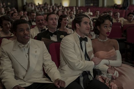 Jeremy Pope, Darren Criss, Laura Harrier - Hollywood - A Hollywood Ending - Photos