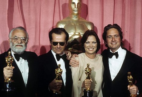 Saul Zaentz, Jack Nicholson, Louise Fletcher, Michael Douglas - The 48th Annual Academy Awards - Do filme