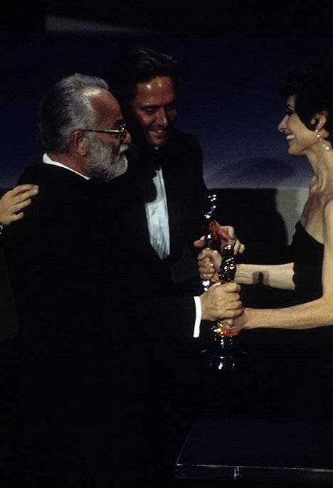 Saul Zaentz, Michael Douglas, Audrey Hepburn - The 48th Annual Academy Awards - Film