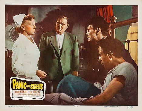 Zero Mostel, Jack Palance, Tommy Cook - Panic in the Streets - Lobby Cards