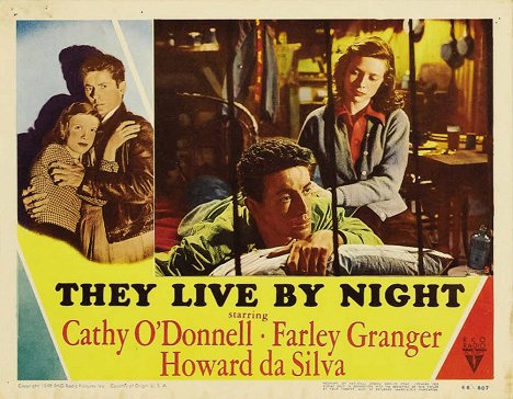 Farley Granger, Cathy O'Donnell - They Live by Night - Cartões lobby