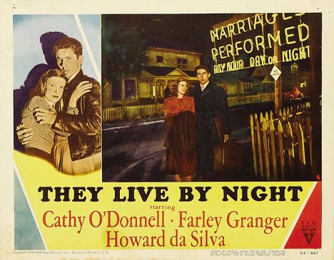 Cathy O'Donnell, Farley Granger - They Live by Night - Lobbykaarten