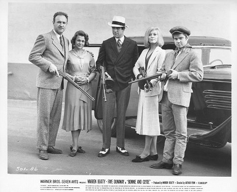 Gene Hackman, Estelle Parsons, Warren Beatty, Faye Dunaway, Michael J. Pollard - Bonnie e Clyde - Cartões lobby