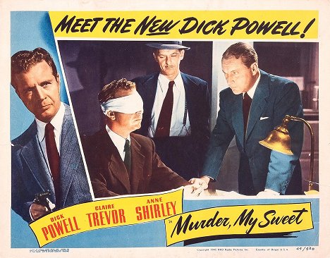 Dick Powell, Paul Phillips, Donald Douglas - Murder, My Sweet - Lobbykaarten