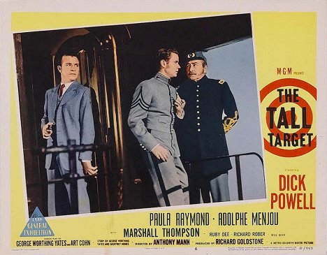 Dick Powell, Marshall Thompson, Adolphe Menjou - The Tall Target - Lobbykaarten