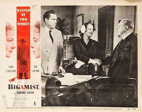 Edmond O'Brien, Joan Fontaine, Edmund Gwenn - Der Mann mit zwei Frauen - Lobbykarten