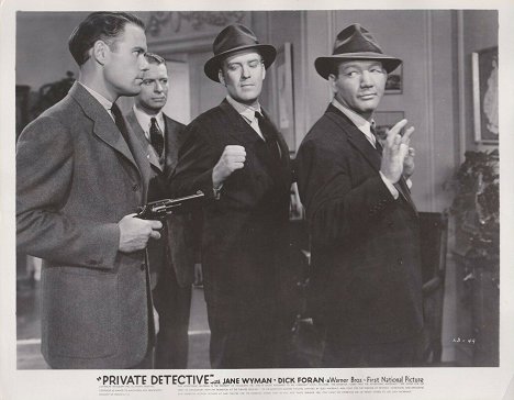 John Ridgely, Morgan Conway, Dick Foran, Maxie Rosenbloom - Private Detective - Cartes de lobby