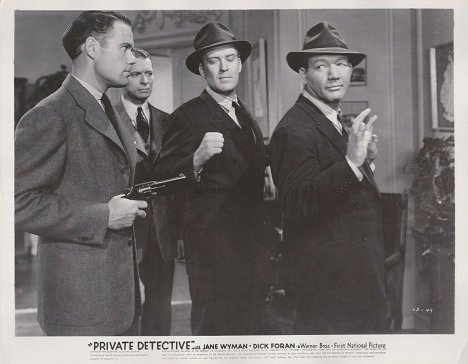 John Ridgely, Morgan Conway, Dick Foran, Maxie Rosenbloom - Private Detective - Lobbykaarten