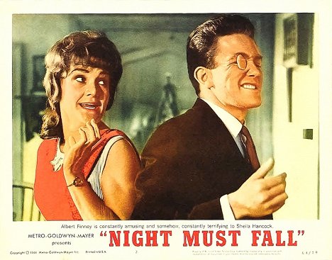 Sheila Hancock, Albert Finney - Night Must Fall - Lobbykarten