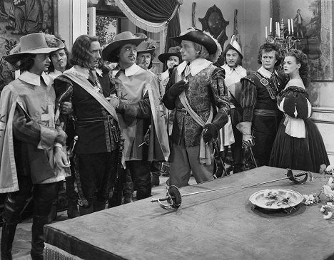 Victor Jory, George Macready, Larry Parks, Marguerite Chapman - The Gallant Blade - Filmfotos