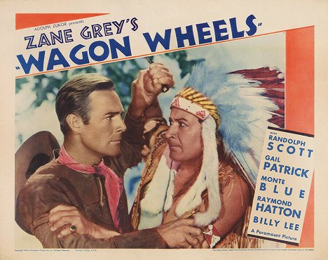 Randolph Scott, Monte Blue - Wagon Wheels - Cartões lobby