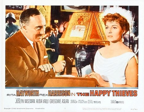 Grégoire Aslan, Rita Hayworth - The Happy Thieves - Lobbykarten