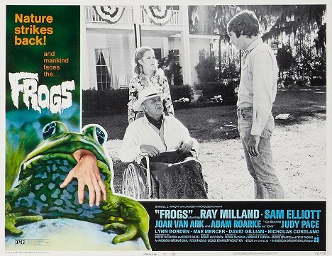Ray Milland, Joan Van Ark, Sam Elliott - Frogs - Lobbykaarten