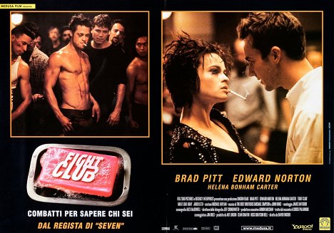 Brad Pitt, Holt McCallany, Helena Bonham Carter, Edward Norton - Fight Club - Lobbykarten